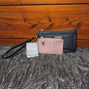 Nanette Lepore Black & Pink Wristlet Set